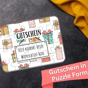 Puzzle Geschenk Personalisiert Gutschein Botschaft Überraschung / Rätsel Partner Familie / Individuelles Design / Geschenk Sie und Ihn