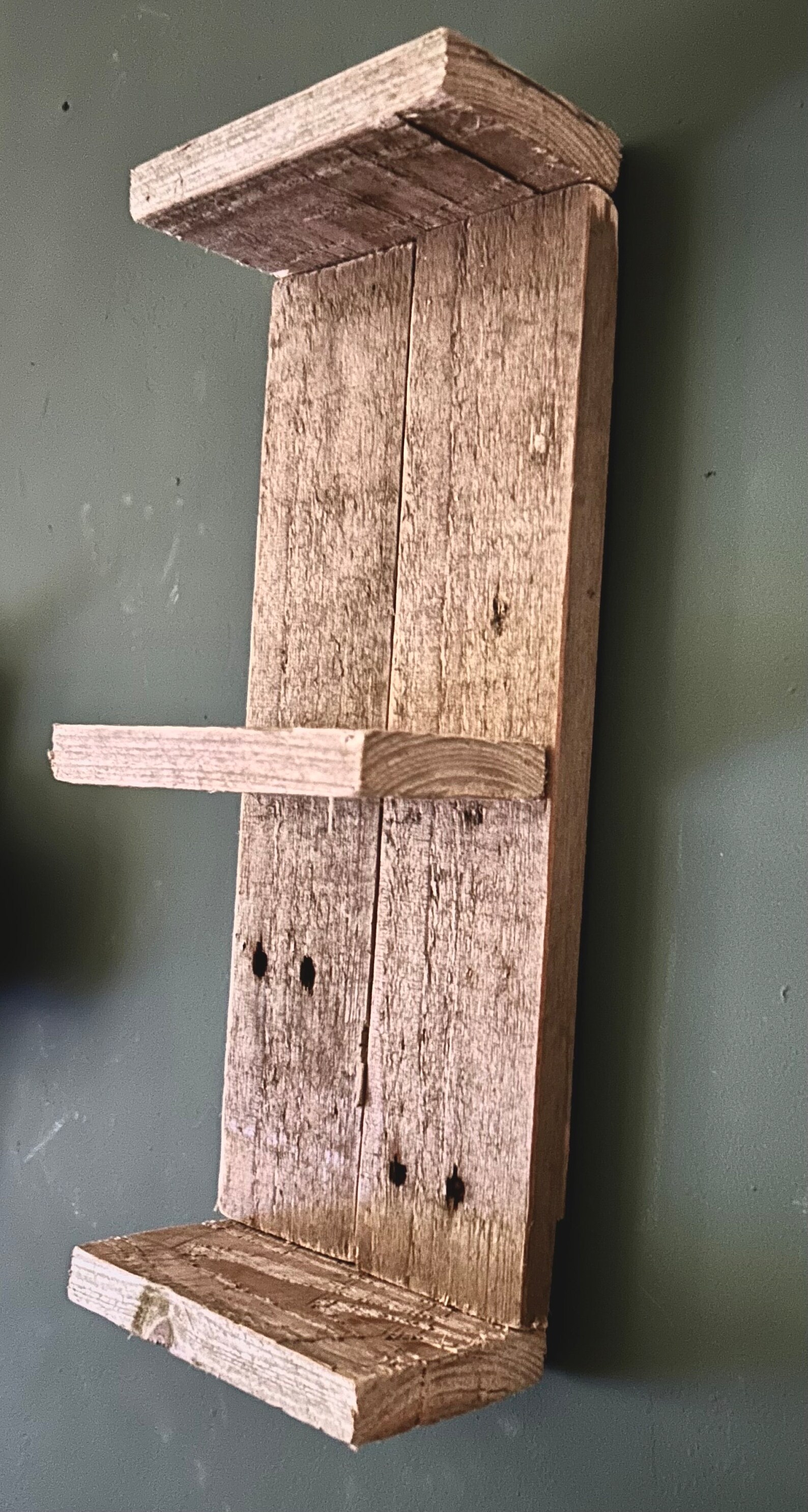 Basic Three Tiered Display Shelf Unit. Made With Rustic Chunky Pallet