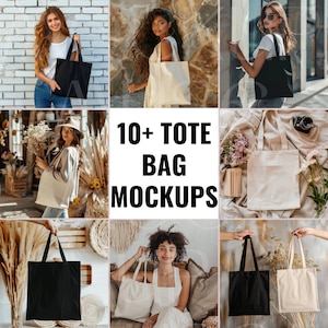 Tote Bag Mockup Bundle Canvas Bag Mockup Black Canvas Bag Flatlay Boho Totebag Mockups Eco Canvas Tote Boho Mockup Woman Organic Bag Mockup