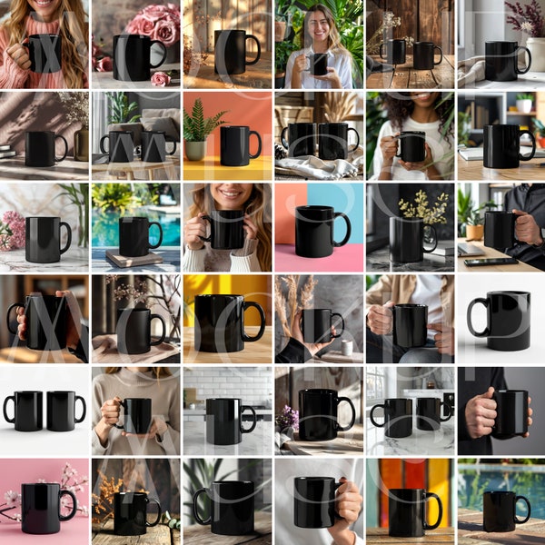 50+ Black Ceramic Mug Mockup Bundle Black Mug Plain Mockup Coffee Mug Mockup Ceramic Mug 11oz Black Cup Mockup Bundle Lifestyle Home Office