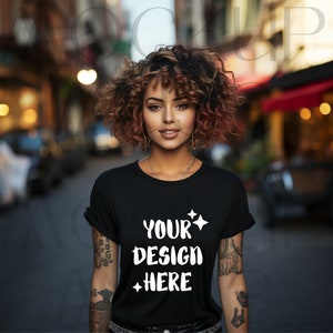 Bella Canvas 3001 Tshirt Mockup Bundle Black Shirt Oversized Bella 3001 Mockup Tee Boho Lifestyle Tattoos Black T-Shirt Bella Canvas Mockup