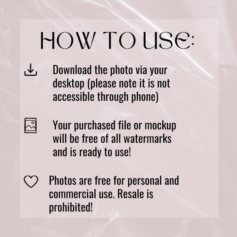 May include: Instructions on how to use a digital download. Download the photo via your desktop, not your phone. The purchased file is free of watermarks and ready to use. Photos are free for personal and commercial use, but resale is prohibited.