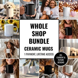 Whole Shop Ceramic Mug Mockup Bundle Black White Mockups Boho Bundle Coffee Cup Mockup 11oz Mug Mega Bundle Aesthetic Lifestyle Mug Mockups