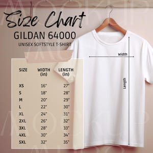 Gildan 64000 Größentabelle Mockup G64000 Größentabelle Unisex Tshirt Simple Aesthetic Size Chart Garment Dyed Tee Flat Lay 64000 Gildan Shirt