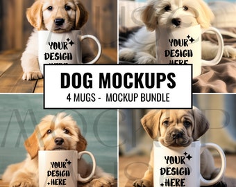 Mok Mockup Hond Mockup Bundel Hond Moeder Keramische Mok Mockup Hondenliefhebber Witte Koffiekopje Mockup Leuke Hond Mok Mockup Bundel Cup Voor Honden Mockup