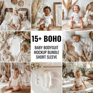 Maqueta de traje de bebé Boho Maqueta de bebé Maqueta de manga corta Maqueta de bebé blanco Romper Boho Maqueta de traje de bebé blanco Maqueta de camiseta infantil Maqueta