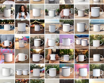 60+ Enamel Mug Mockup Bundle White Silver Enamel Mug Mockup Coffee Mug Mockup Camping Mug Mockup Camp Mockup Mega Bundle Lifestyle Outdoor