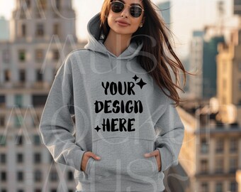 Maqueta Gildan 18500 Sport Sudadera con capucha gris Maqueta Camisa Boho Maqueta con capucha Gildan Maqueta gris Maqueta Gildan 18500 Sudadera con capucha Estilo de vida