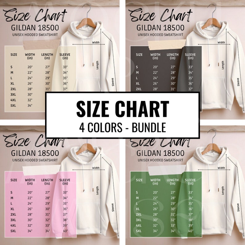 Gildan 18500 Size Chart 18500 Mockup Gildan Sizechart Unisex Hoodie ...