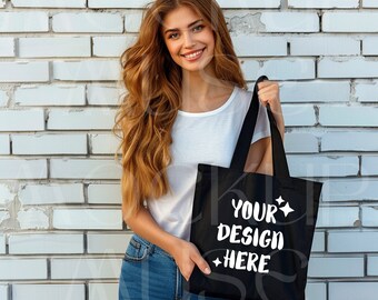 Tote Bag Mockup Black Canvas Bag Mockup Black Canvas Bag Flatlay Boho Totebag Mockup Eco Canvas Tote Boho Mockup Girly Organic Bag Mockup