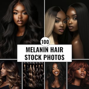 100+ Black Hair Stock Photo Bundle African American Woman Image Hair Stylist Melanin Models Hair Salon Instagram Reel Cover Black Girl Model