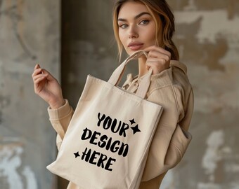 Tote Bag Mockup Boho Natural Tote Bag Mockup Boho Beige Canvas Bag Lifestyle Mockup Tote Bag Plant Male Mockup Canvas Bag Natural Mockup