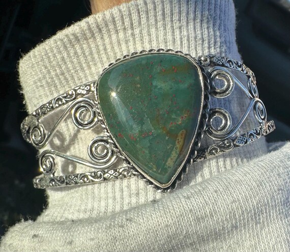 Unique silver cuff bracelet - image 1