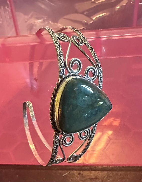 Unique silver cuff bracelet - image 4