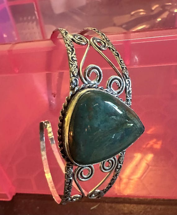 Unique silver cuff bracelet - image 2