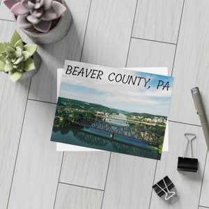 Bridgewater Bridges - Beaver Pennsylvania train bridge railroad colorful rivers nature landscape gift holiday postcards greeting cards