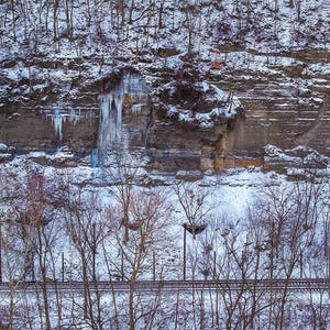 Winter Cliffs - Digital download image photo print nature outdoor winter snow frozen icy artwork wall decor