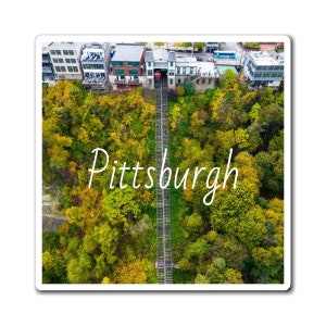 Vertical Incline Pittsburgh Pennsylvania Duquesne Incline landmark scenic view art photo gift custom magnets image 4