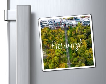 Vertical Incline - Pittsburgh Pennsylvania Duquesne Incline landmark scenic view art photo gift custom magnets