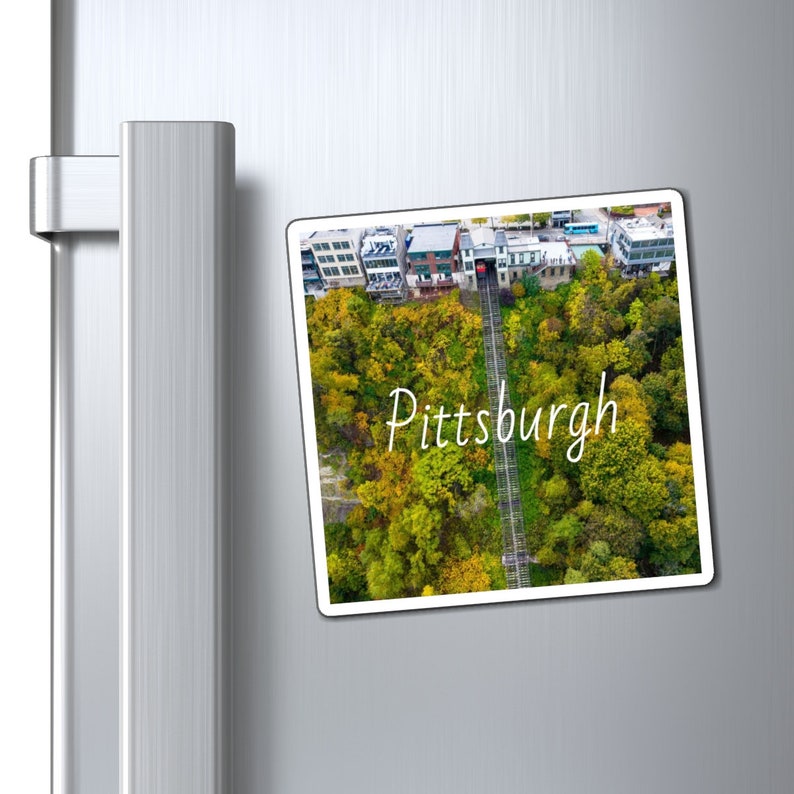 Vertical Incline Pittsburgh Pennsylvania Duquesne Incline landmark scenic view art photo gift custom magnets image 1