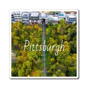 Vertical Incline Pittsburgh Pennsylvania Duquesne Incline landmark scenic view art photo gift custom magnets image 2