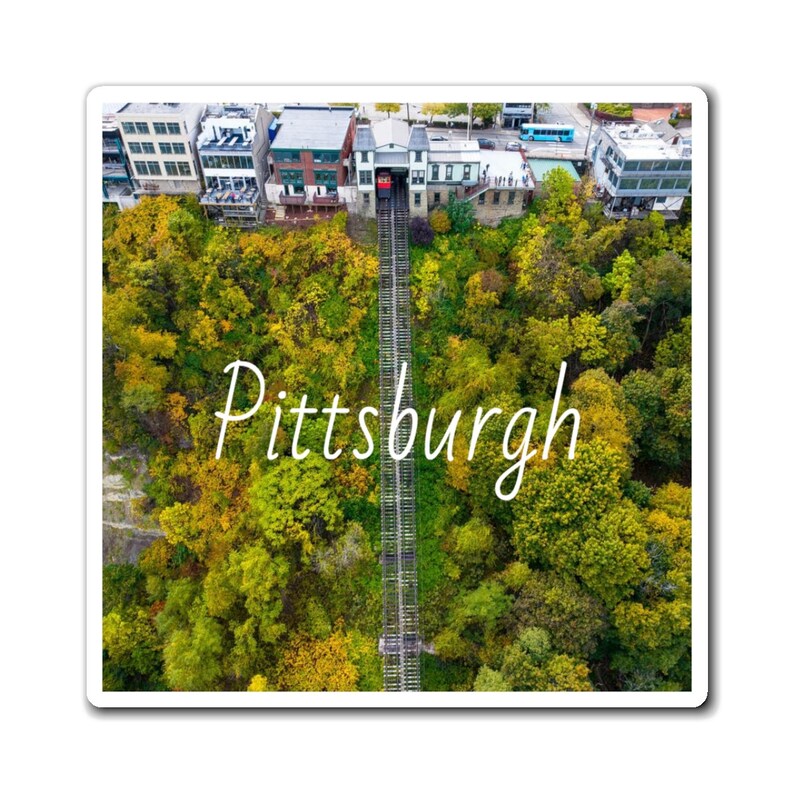 Vertical Incline Pittsburgh Pennsylvania Duquesne Incline landmark scenic view art photo gift custom magnets image 2