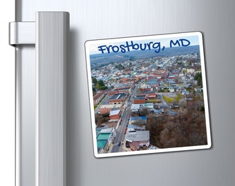 Frostburg MD Aerial - Western Maryland mountain town scenic view nature outdoor landscape art unique gift custom magnets