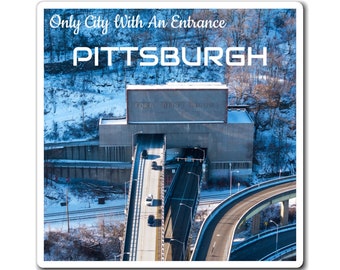 Passin' Through - Fort Pitt Tunnel Pittsburgh Pennsylvania infrastructure landscape winter view custom magnets