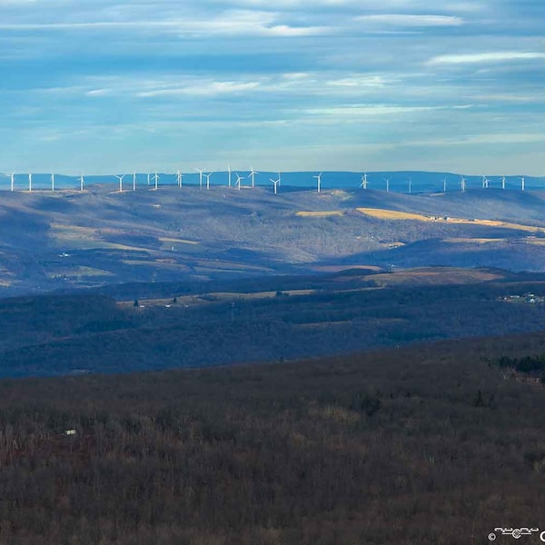 Moulin à vent de Turbine Mountain, Maryland, paysage naturel à l'extérieur, arbres, belle vue panoramique, décoration murale, oeuvre d'art, photo numérique