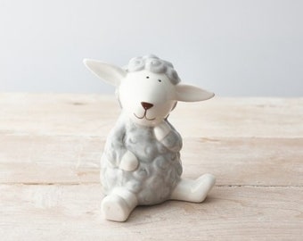 Medium Ceramic Sheep, 12.5cm - Charming Country Style Decor