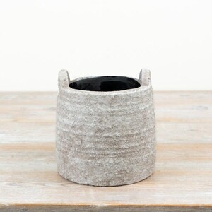 Natürlicher Keramik-Pflanztopf, neutral, modern, für die Inneneinrichtung, botanisches Dekor, 16 x 15 cm, Artikelnummer 83072