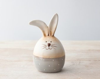 Bunny Egg Decoration, 15cm - Charming Easter Accent with Painterly Details