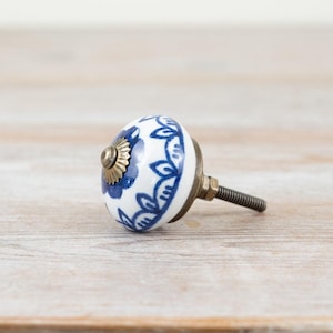 Boutons de meubles en céramique, finition bronze, 4 cm x 7 cm