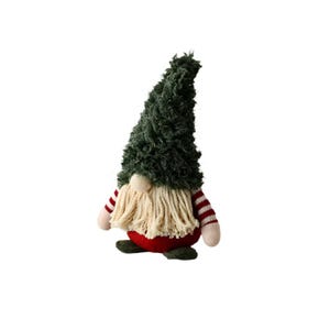 Pequeno Gonk Vermelho Verde 24 cm – Barba de Corda, Decoração Festiva de Natal, Figura de Natal