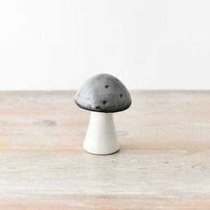 Ceramic Grey Mushroom - Charming Woodland Home Decor