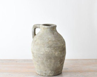 Rustikale Krug Vase 28 cm - Rustikale Krug Vase für Frisch- oder Trockenblumen - Neutrales Vintage Wohndekor für die Küche