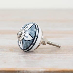 Puxador de porta azul com design exclusivo, 4 cm x 7 cm