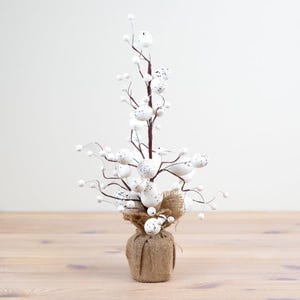 White Easter Egg Tree 49cm – Decorative Spring Table Centerpiece – White Wooden Egg Tree for Easter Parties, Home Decor, and Seasonal