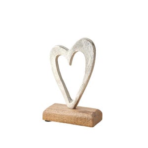 Heart Ornament On Block, 16cm