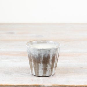 Kleiner Wachskerzentopf - 8 cm - elegante Keramikkerze, gemütliches Wohndekor & Geschenkidee