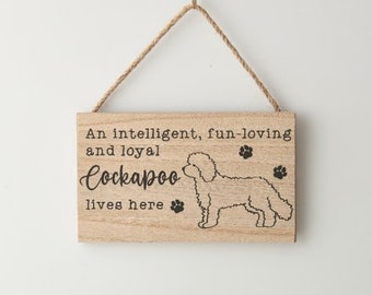 15cm Cockapoo Wooden Sign - Perfect Decor Accent for Dog Lovers