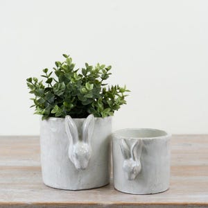 Bloempot met 3D-konijntje – 16,5 cm keramische bloempot voor Pasen, schattige konijnendecoratie voor in huis