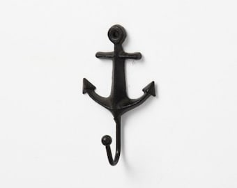 Anchor Hook, 12.3cm - Nautical Wall Decor - Metal Coat Hook - Maritime Theme