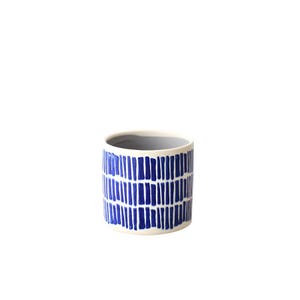 Jardinière en grès à motifs bleus 11,7 cm, pot d'intérieur pour plantes à émail réactif