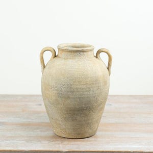 Gavi Vase with Handles 32cm – Large Rustic Ceramic Vase, Handmade Decorative Jug for Statement Home Styling