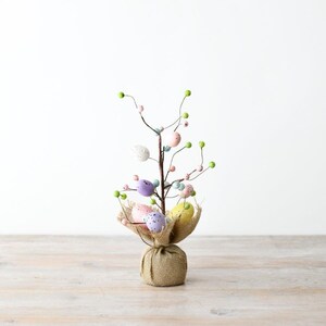 Pastel Easter Egg Tree Decoration 33cm, Festive Spring Centerpiece