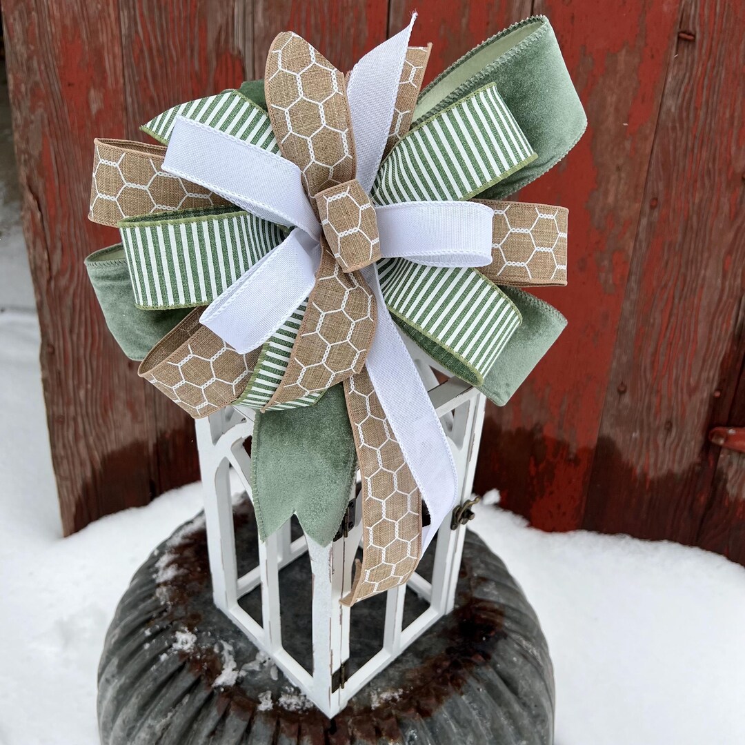 Small Rustic Bows Farmhouse Bow, Country Bow, Farmhouse Lantern Bow, Country Style ...
