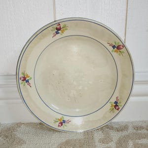 Gien Earthenware Plate - Nice Model Hand Decorated - Vintage 1940s - French Countryside