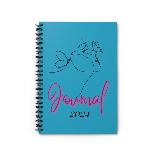 Sketched Woman 2024 Journal Spiral Notebook. Diary, notepad, Note taker, Journal, For writers, Gift for her, Gift For Him, Poetry, For Poet.