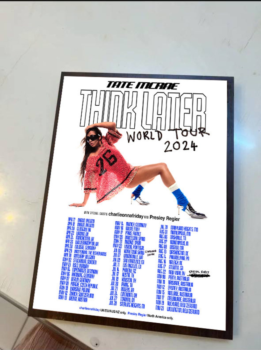 Tate Mcrae 2024 Tour Poster Music Poster Tate Mcrae Tour Etsy